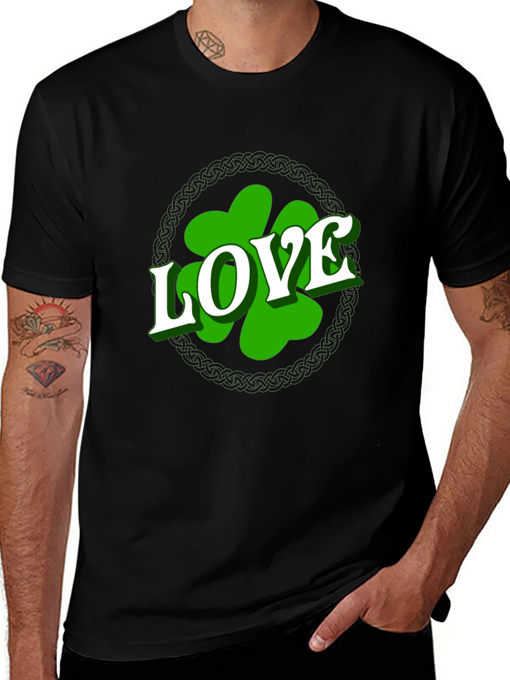St. Patricks Day Love Shamrock Mens T-Shirt