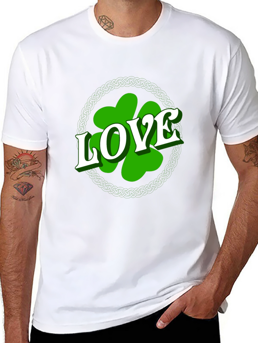 St. Patricks Day Love Shamrock Mens T-Shirt
