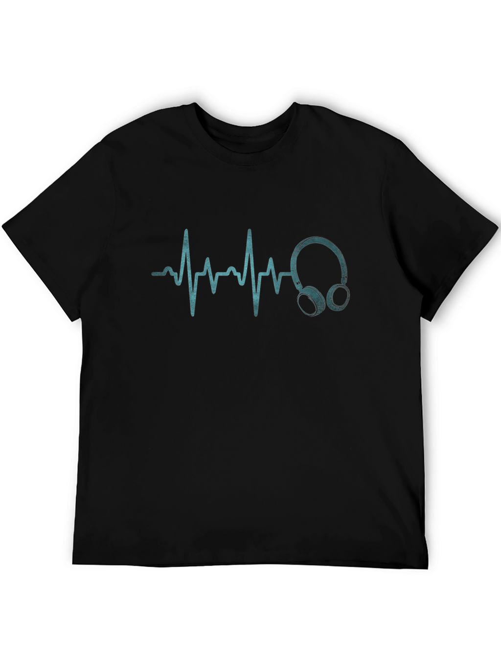 Heartbeat Headphones Graphic Tee - Black