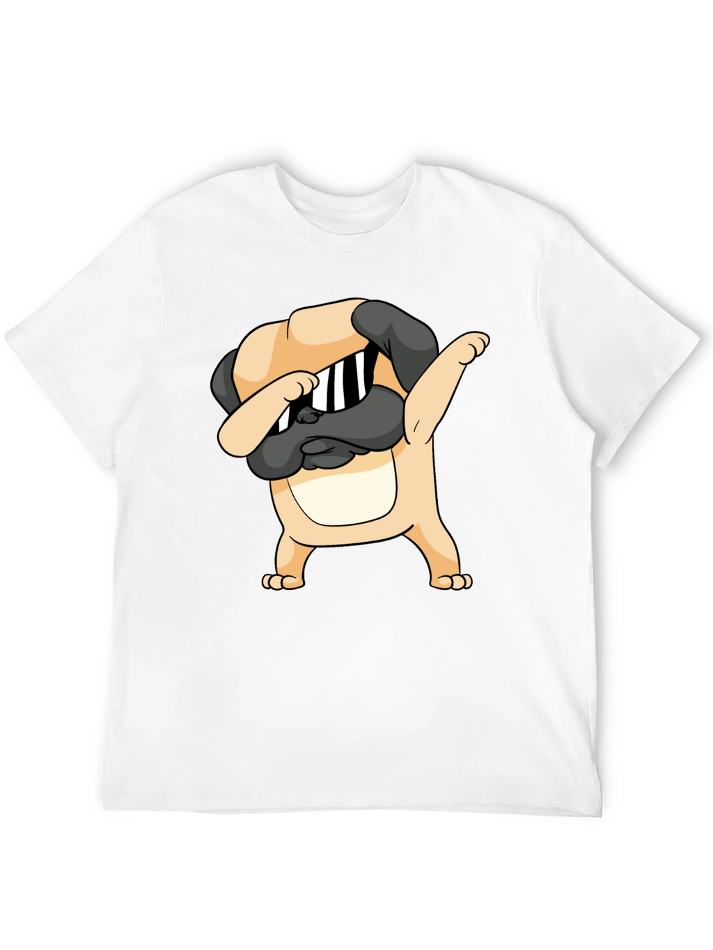 Dabbing Pug Graphic Black T-Shirt