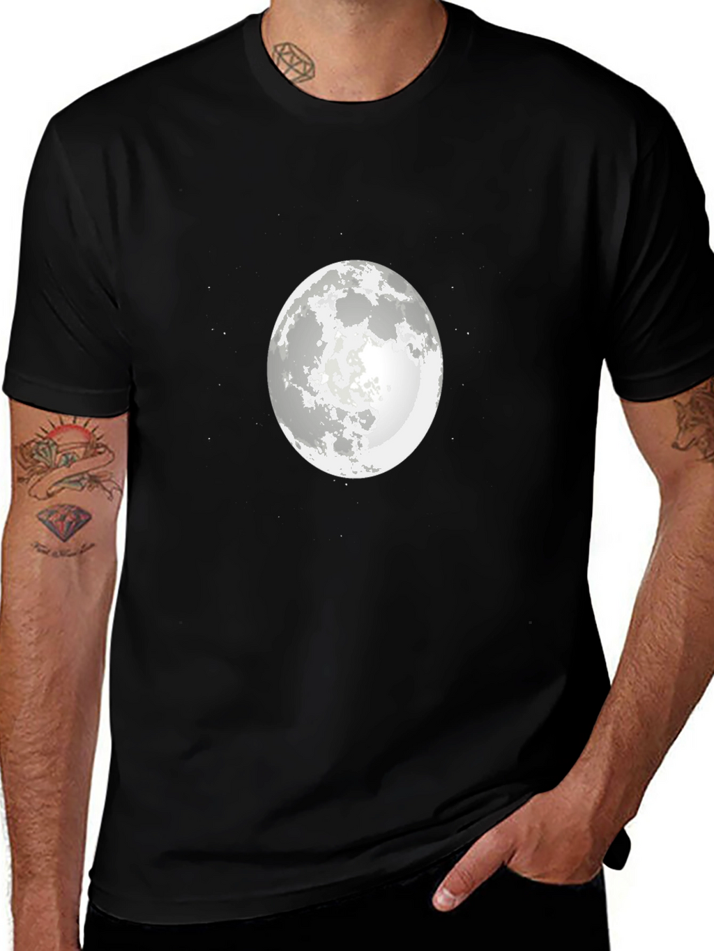 Moon Graphic Black T-Shirt