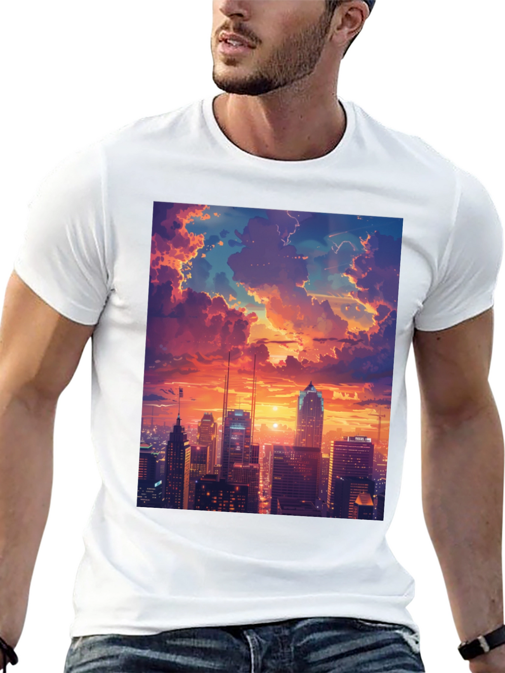 Sunset Cityscape Graphic Tee