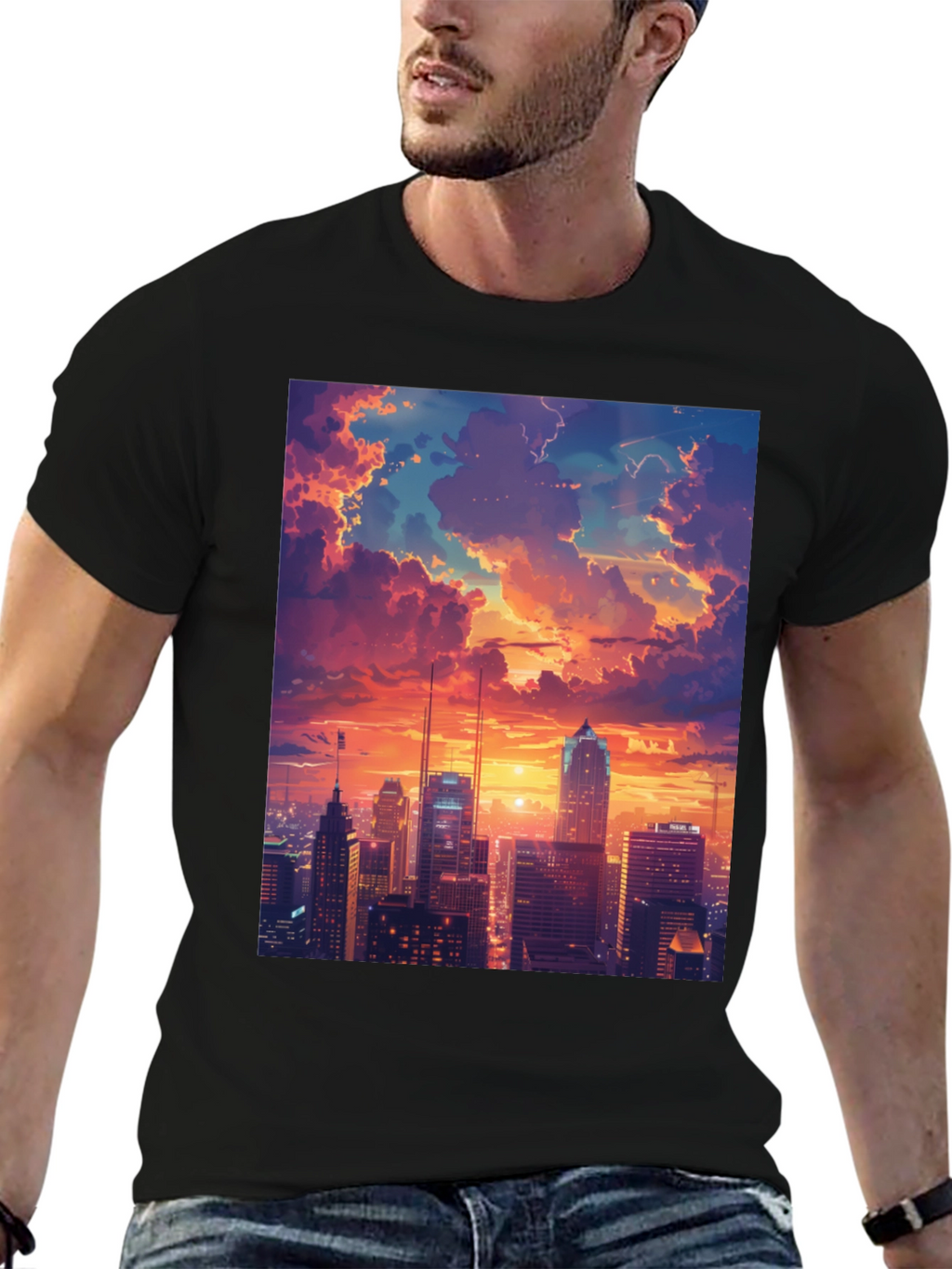 Sunset Cityscape Graphic Tee