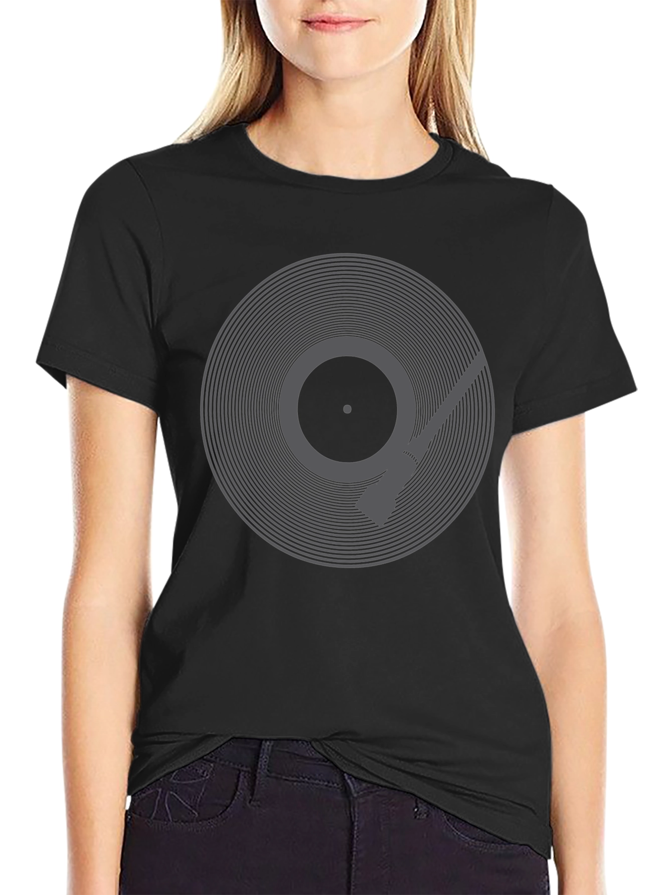 Vinyl Record Graphic Tee - Retro Music Style