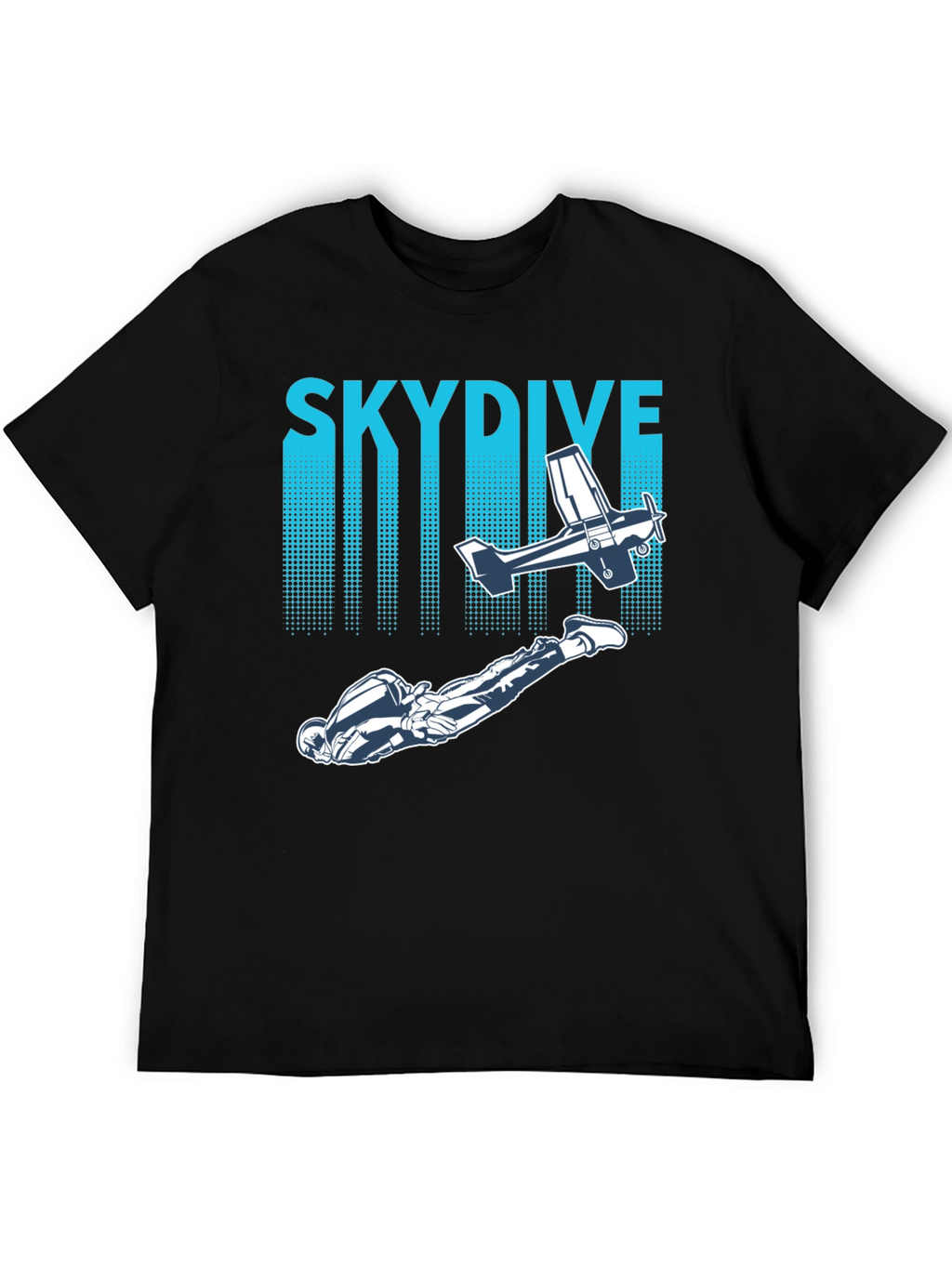 Skydiving Adventure Tee -  Plane & Parachutist Graphic T-Shirt