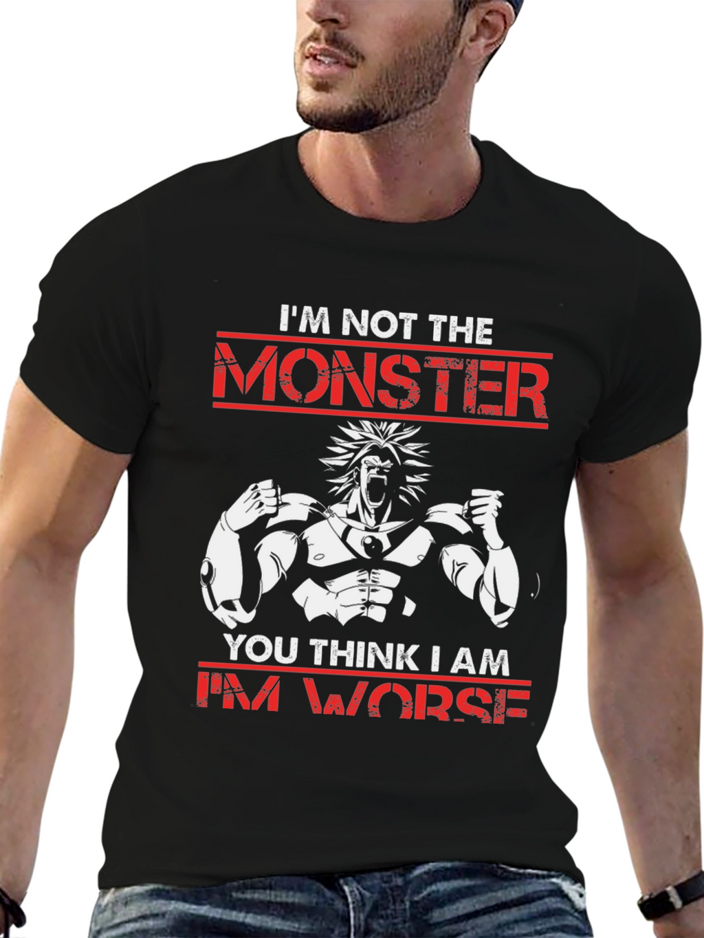 Monster Graphic T-Shirt: Broly Style Cotton Tee