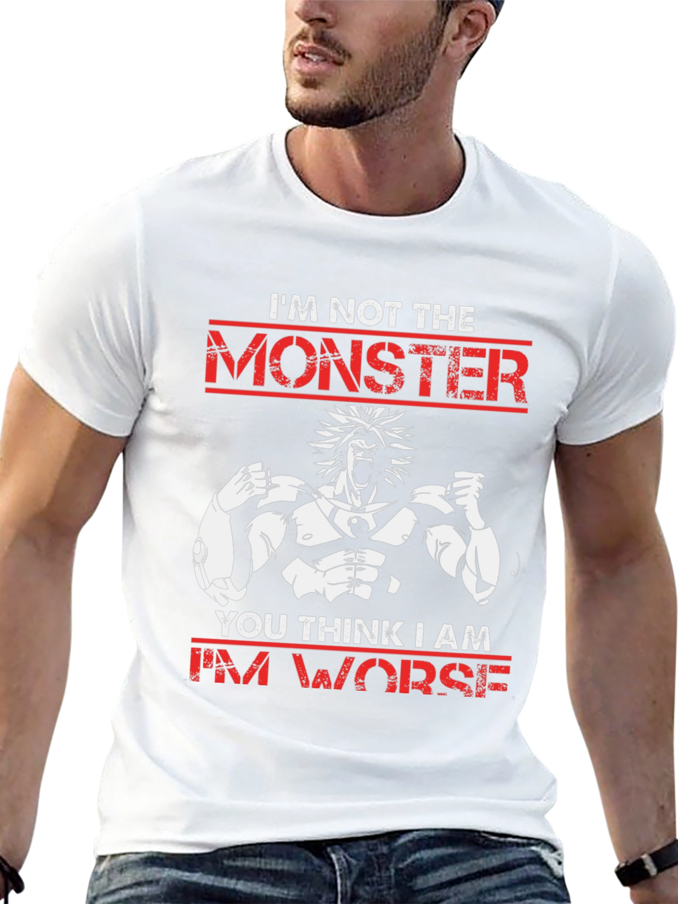 Monster Graphic T-Shirt: Broly Style Cotton Tee
