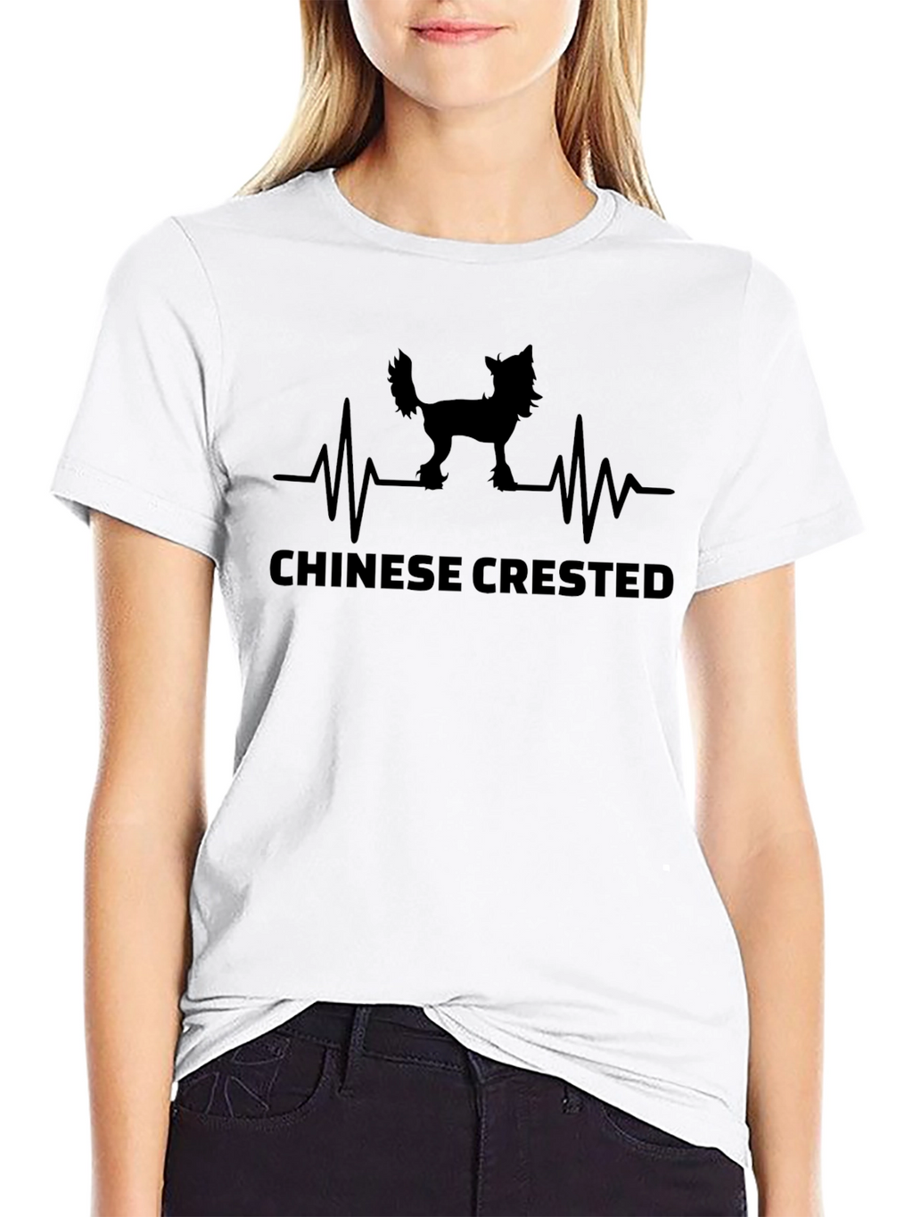 Chinese Crested Dog Heartbeat T-Shirt