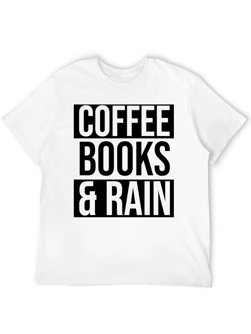 Coffee Books & Rain Black T-Shirt