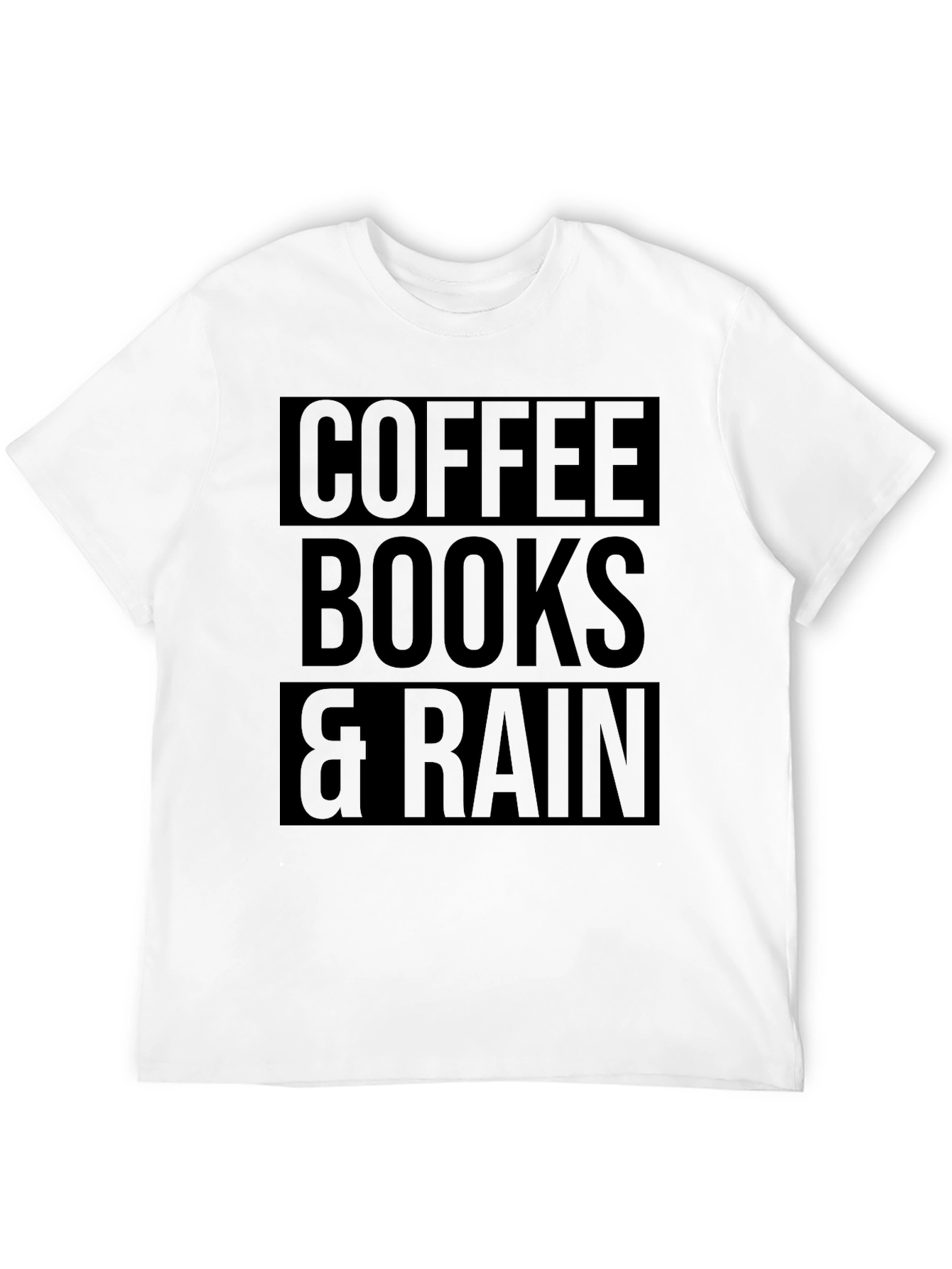 Coffee Books & Rain Black T-Shirt