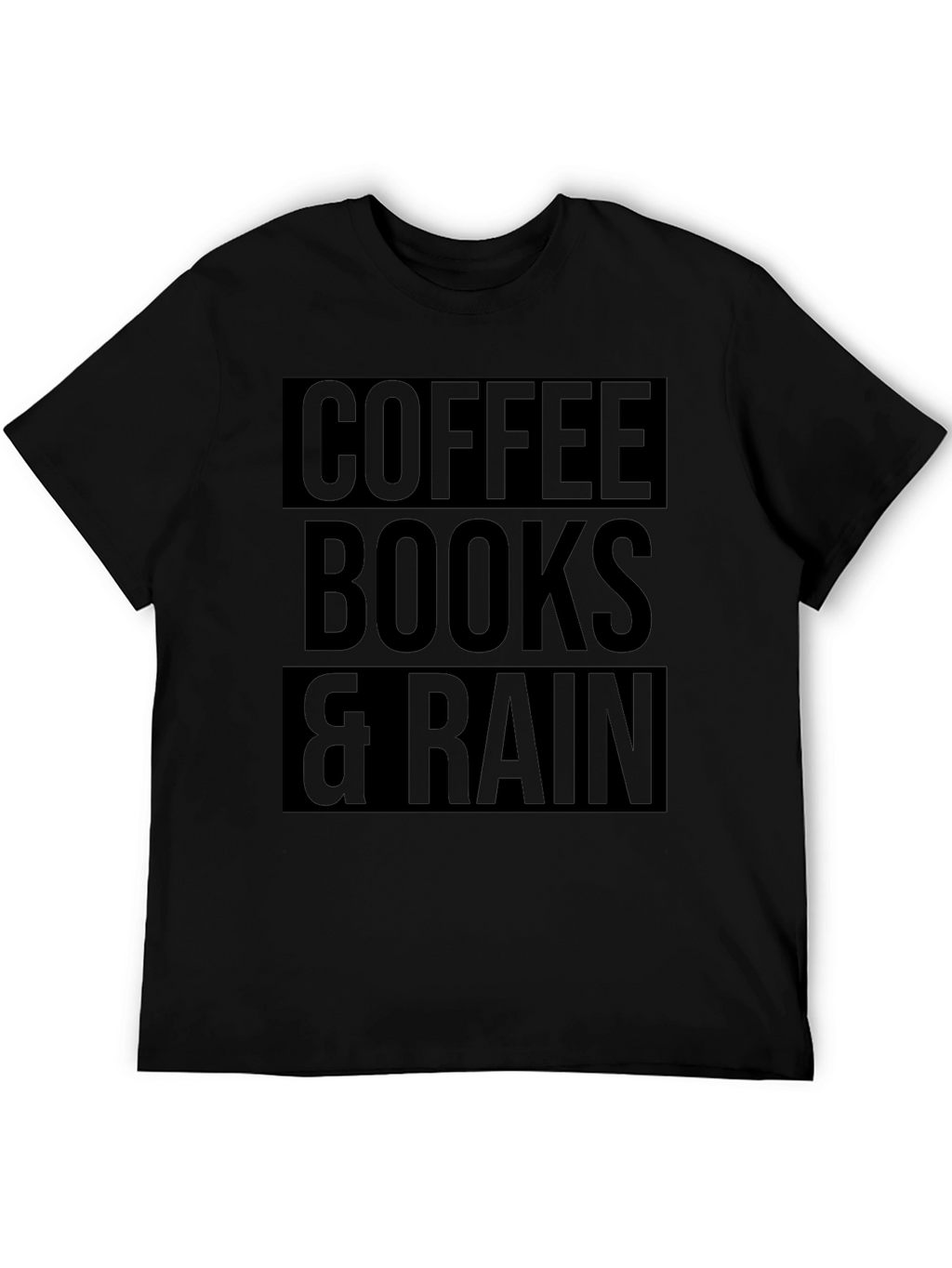 Coffee Books & Rain Black T-Shirt
