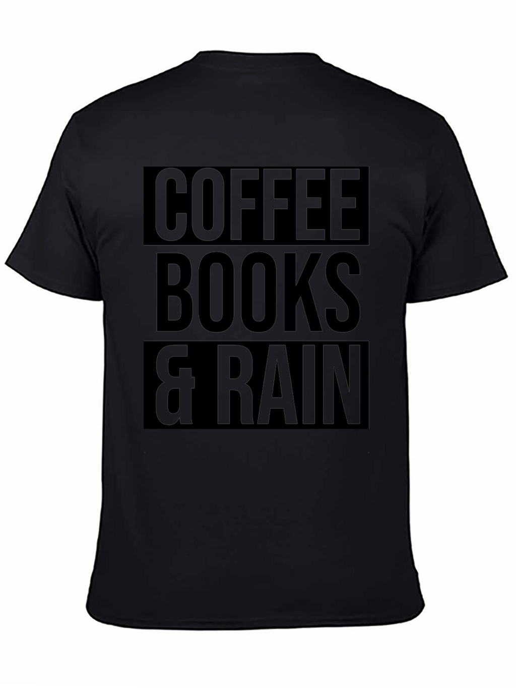Coffee Books & Rain Black T-Shirt