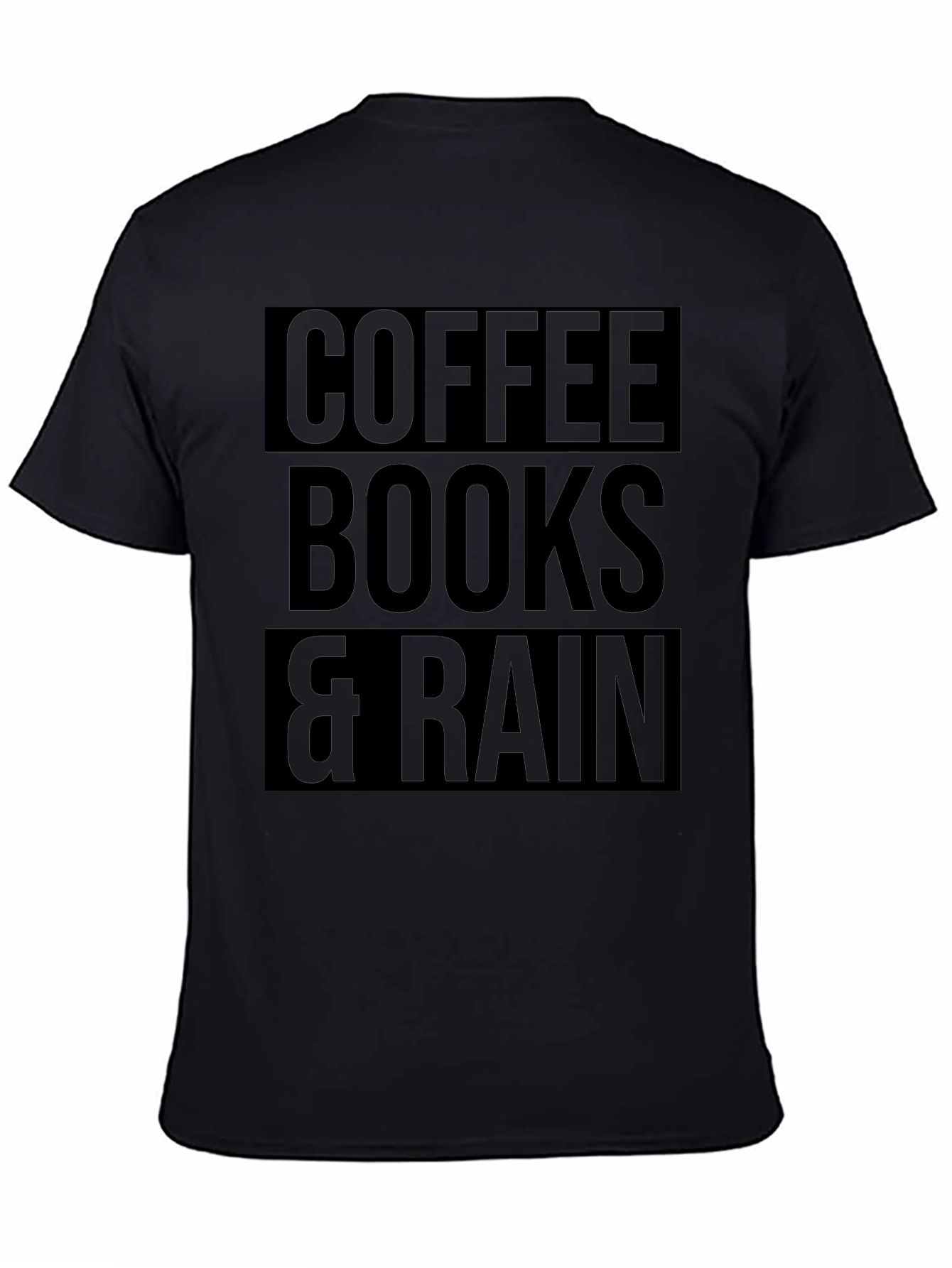 Coffee Books & Rain Black T-Shirt