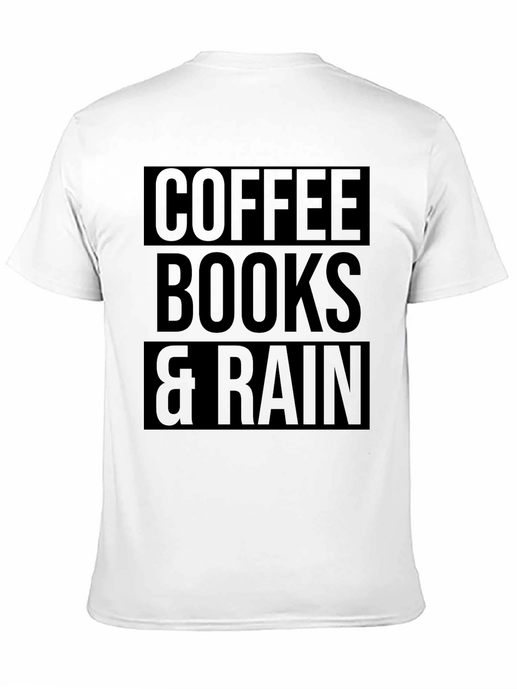Coffee Books & Rain Black T-Shirt