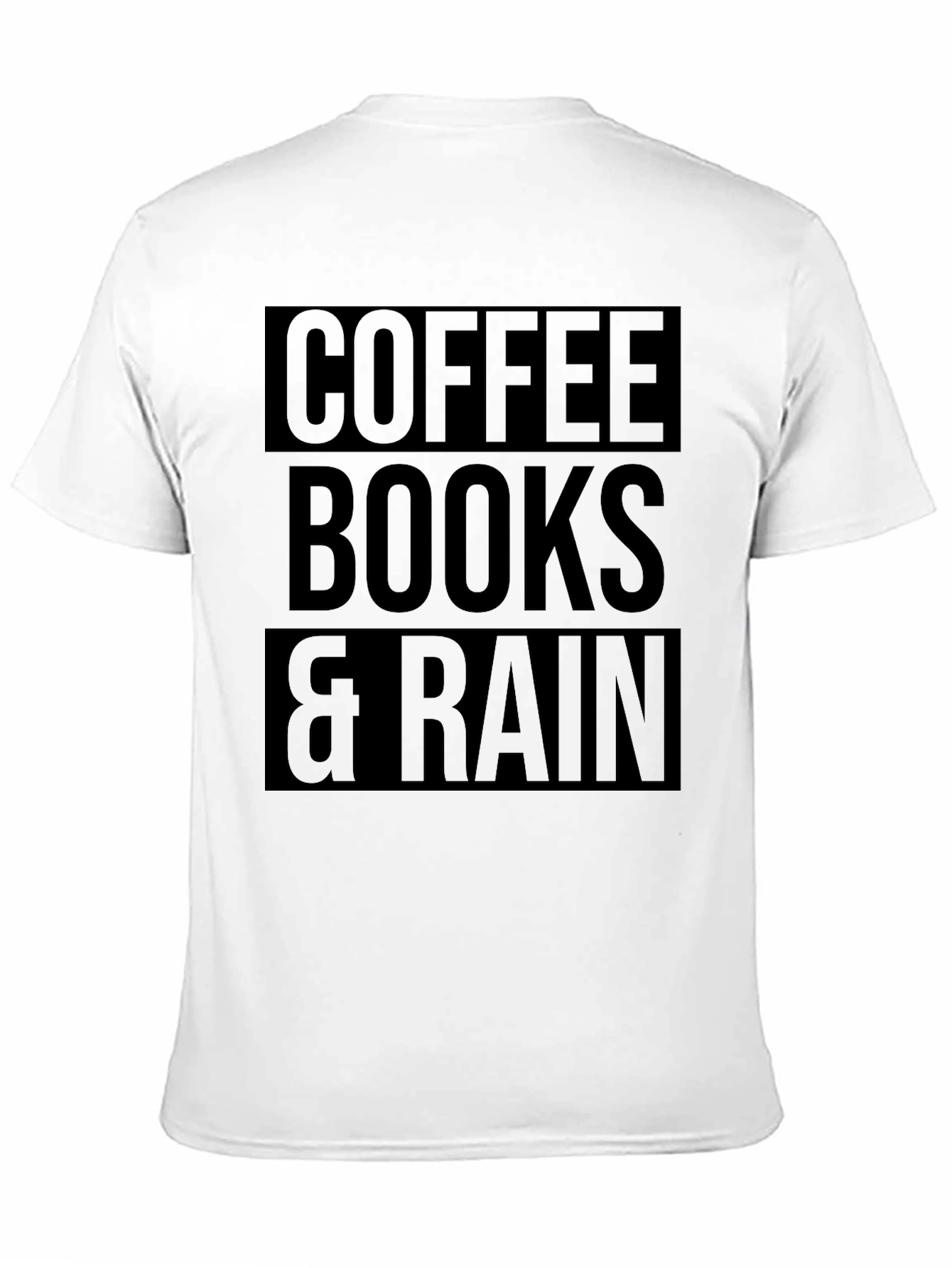 Coffee Books & Rain Black T-Shirt