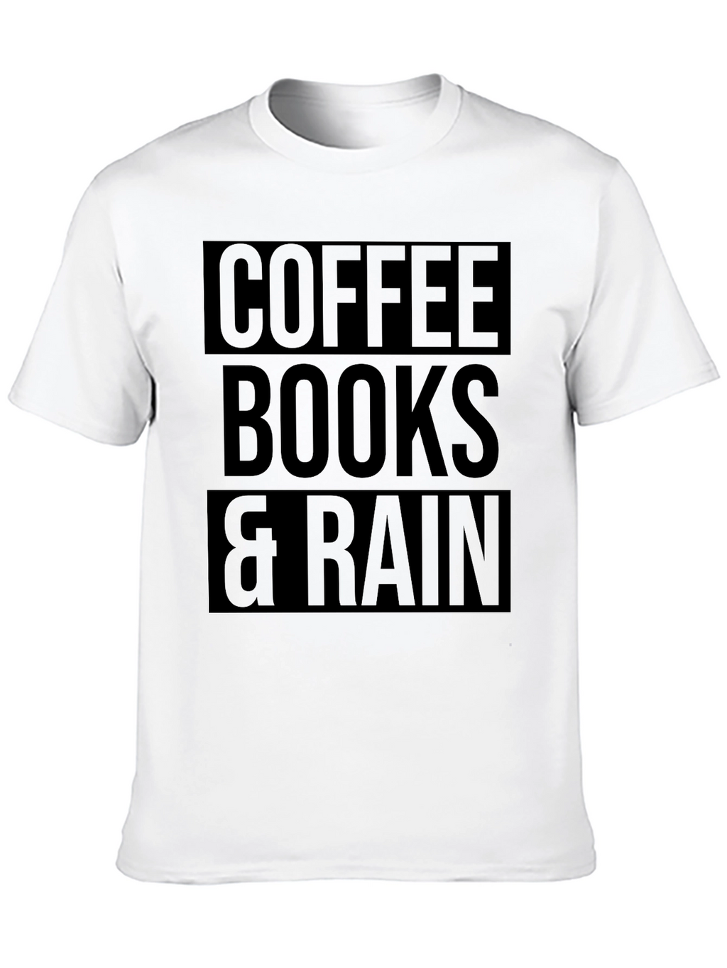 Coffee Books & Rain Black T-Shirt