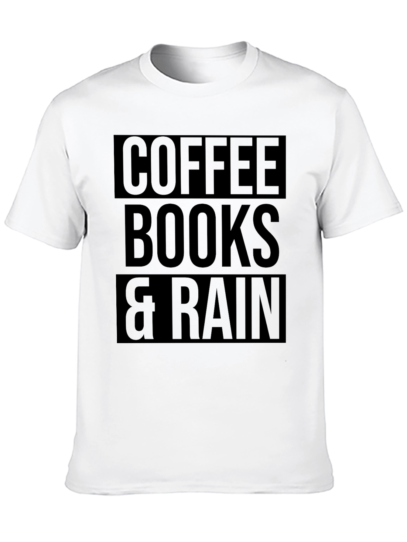 Coffee Books & Rain Black T-Shirt