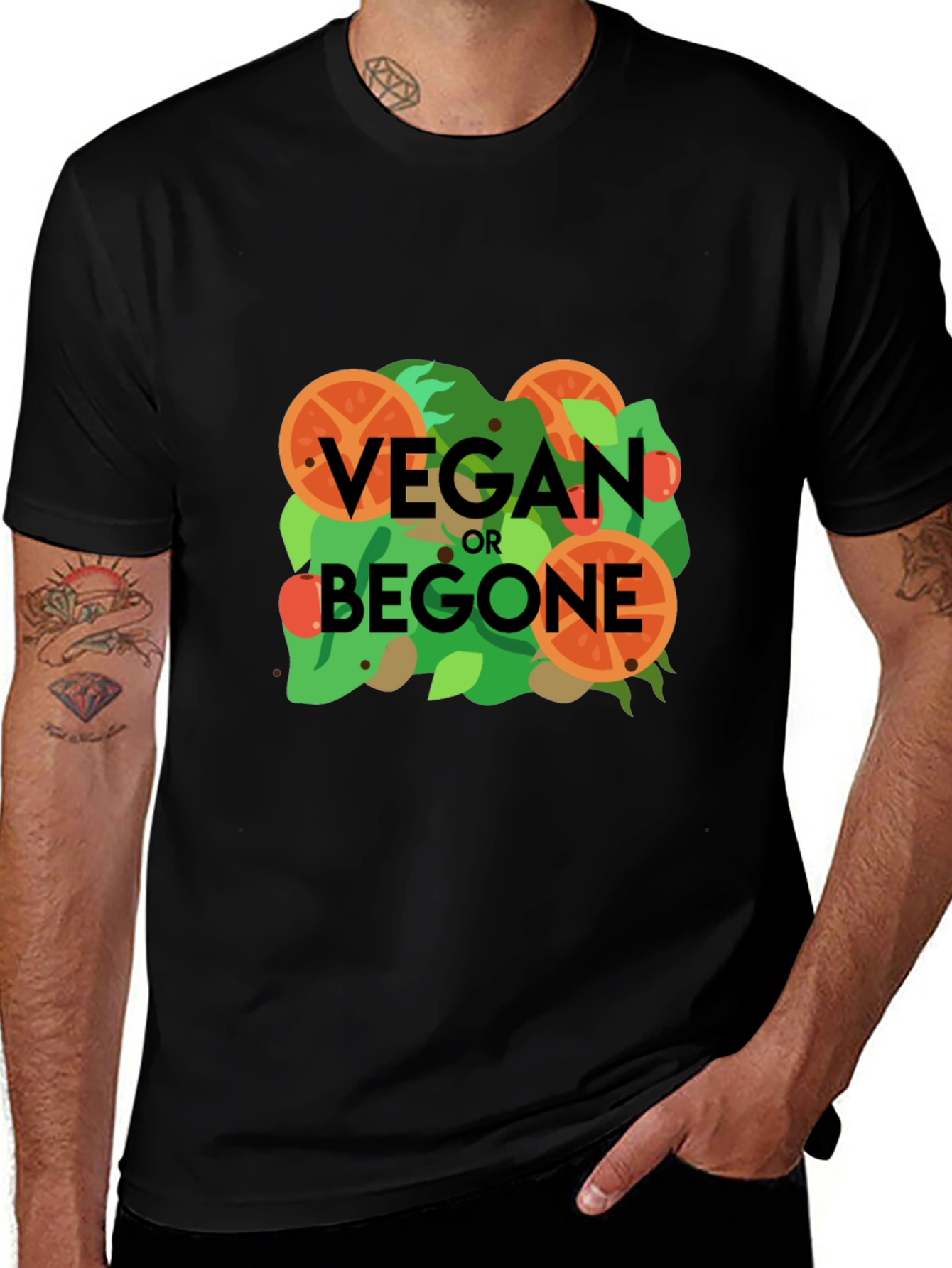 Vegan or Begone Graphic Tee - Black Cotton T-Shirt