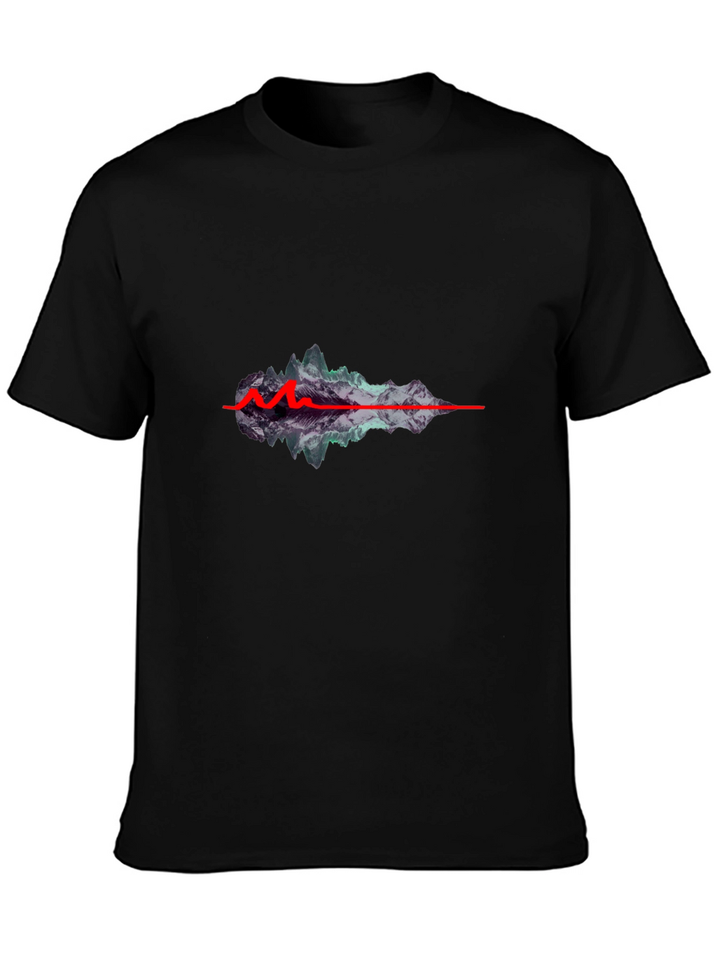 Mountain Wave Graphic Black T-Shirt