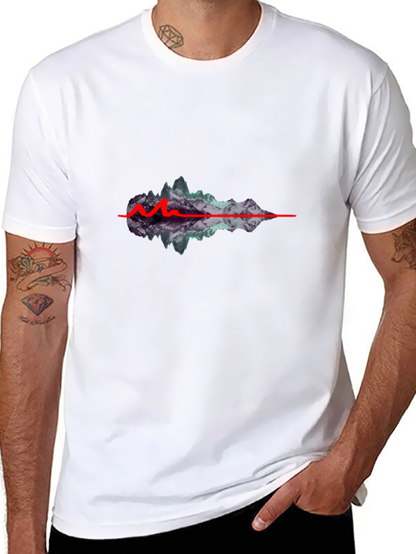 Mountain Wave Graphic Black T-Shirt