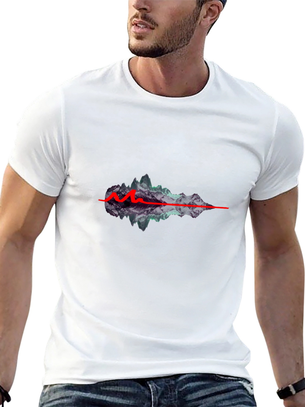 Mountain Wave Graphic Black T-Shirt