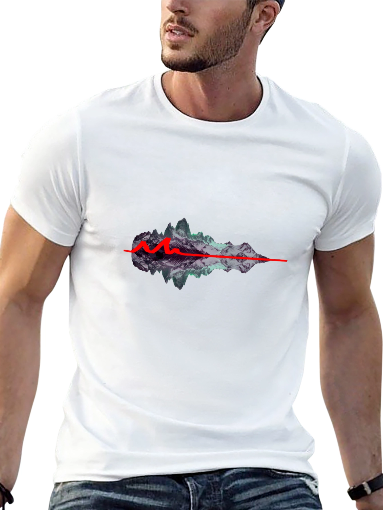 Mountain Wave Graphic Black T-Shirt