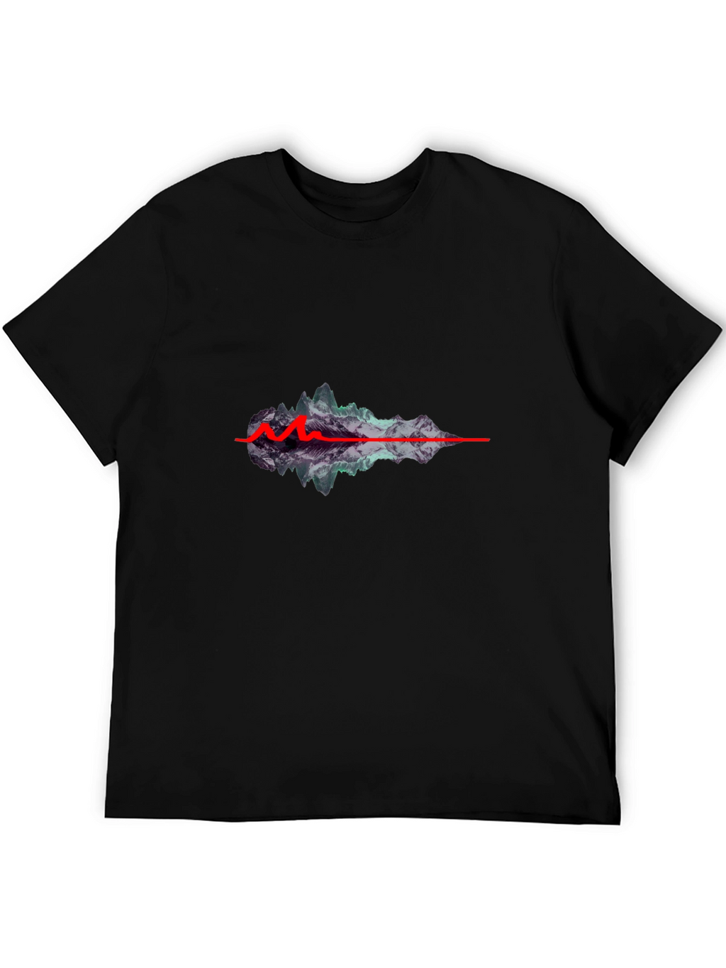 Mountain Wave Graphic Black T-Shirt