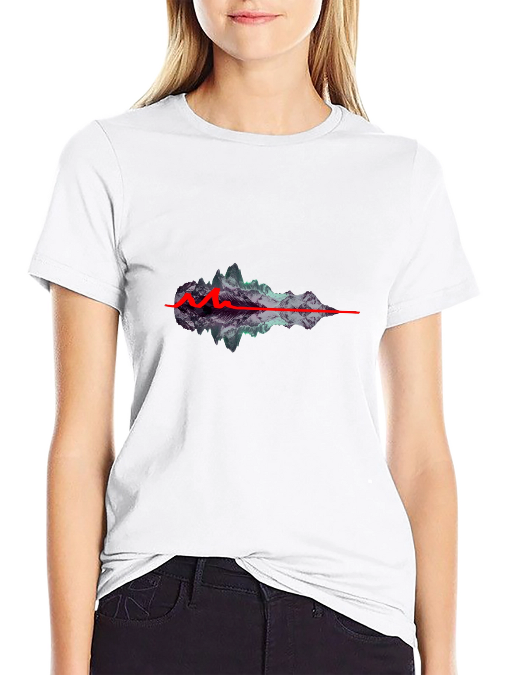 Mountain Wave Graphic Black T-Shirt