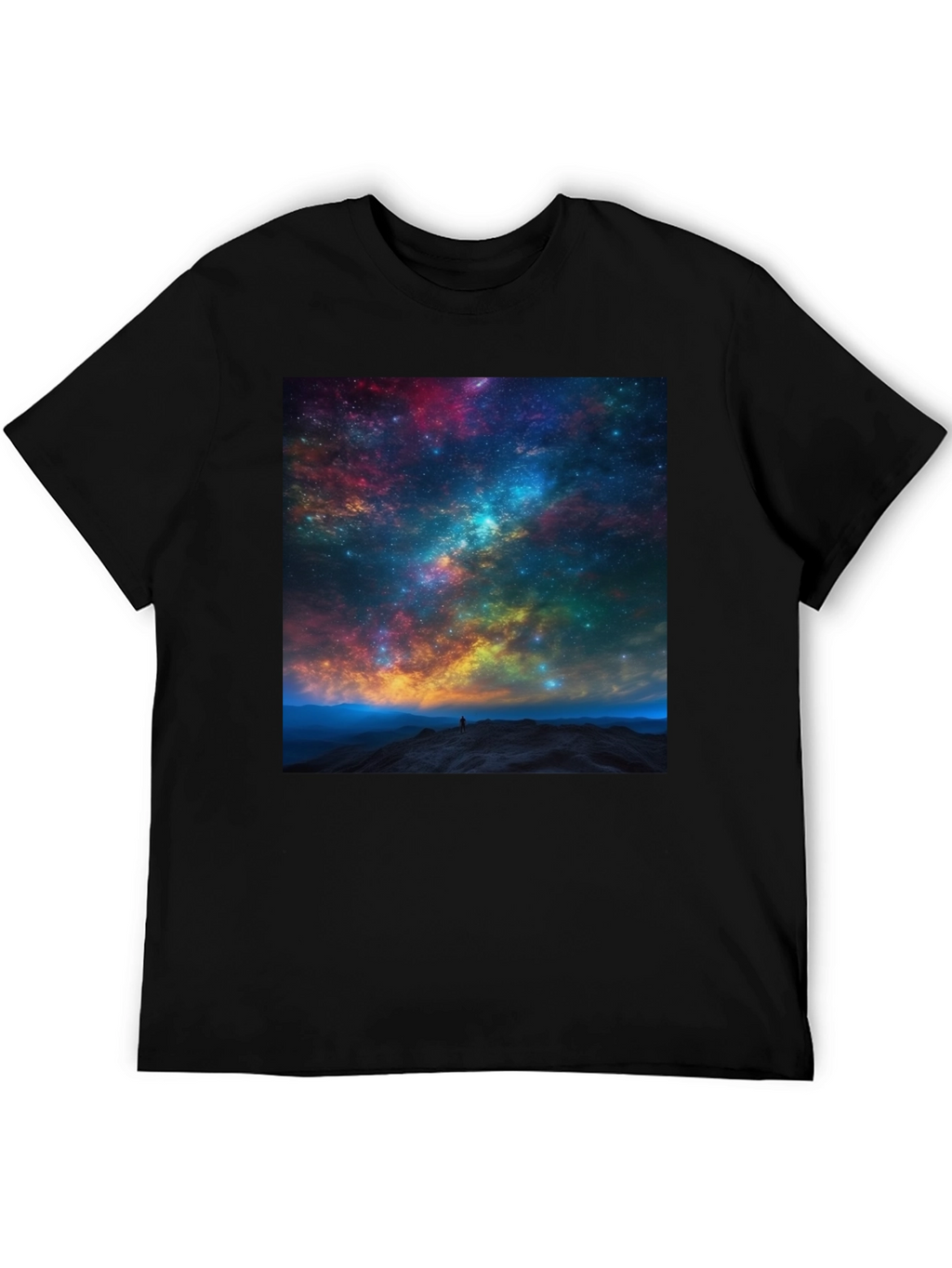 Galaxy Print Black T-Shirt