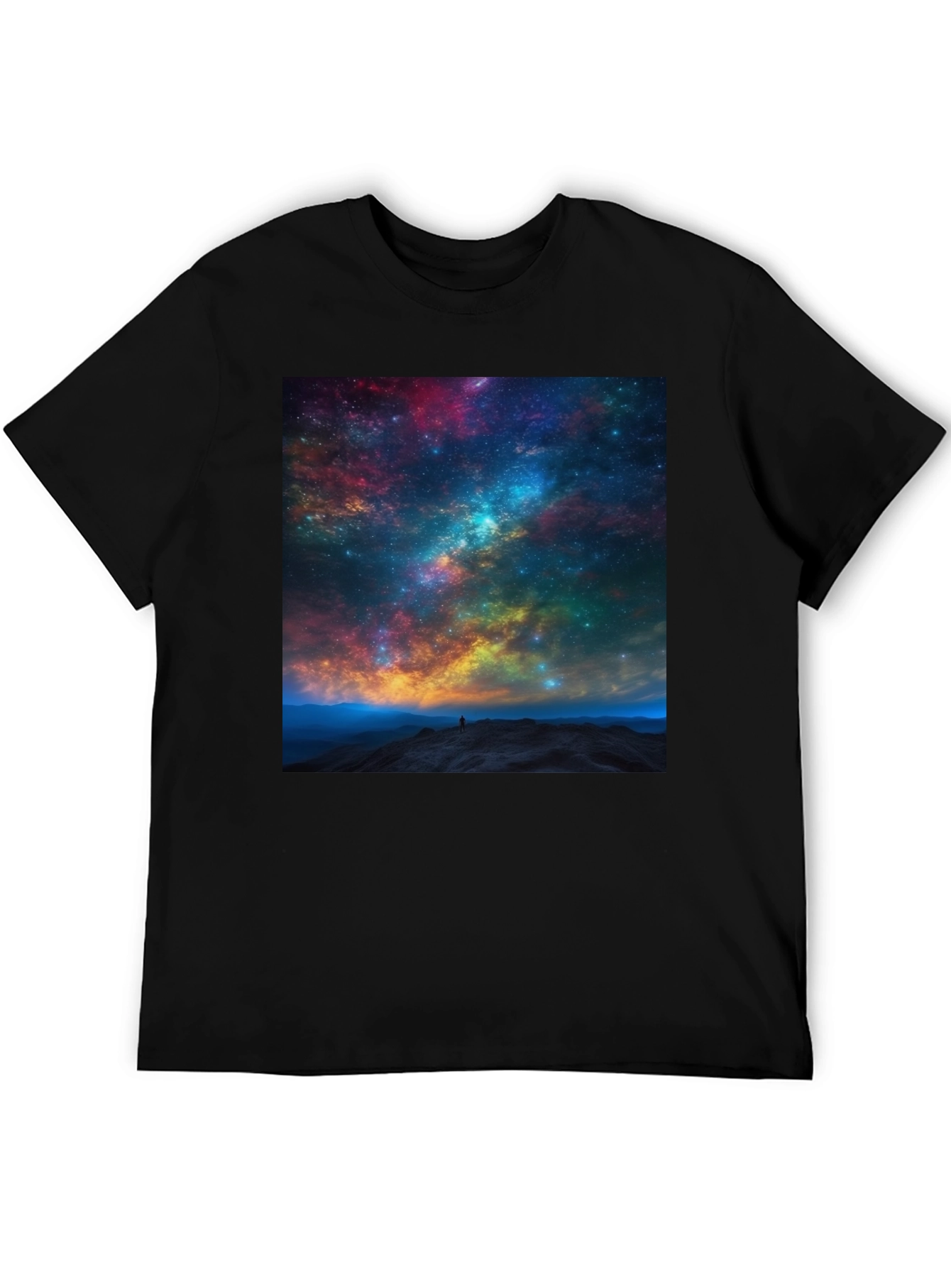 Galaxy Print Black T-Shirt