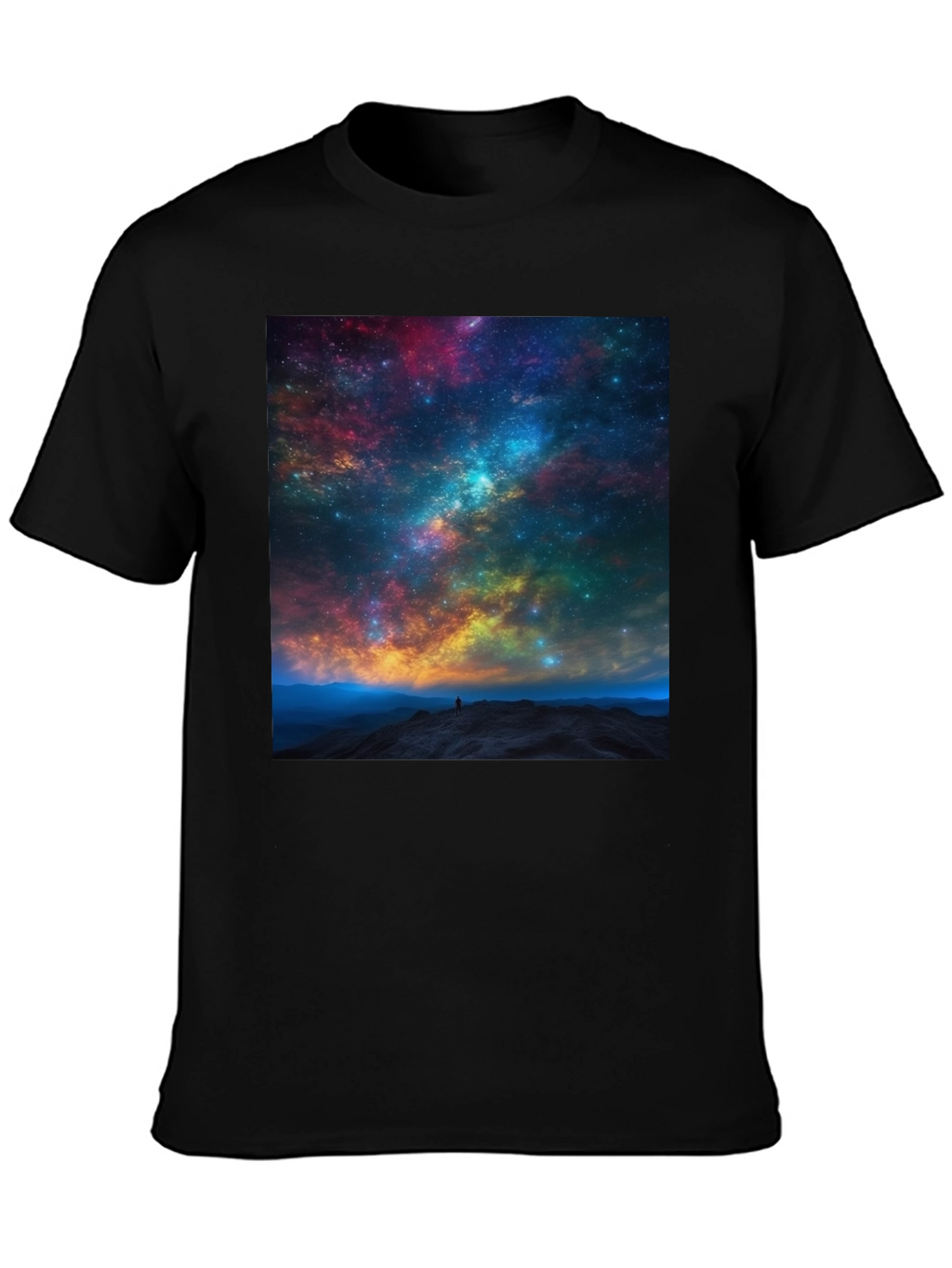 Galaxy Print Black T-Shirt