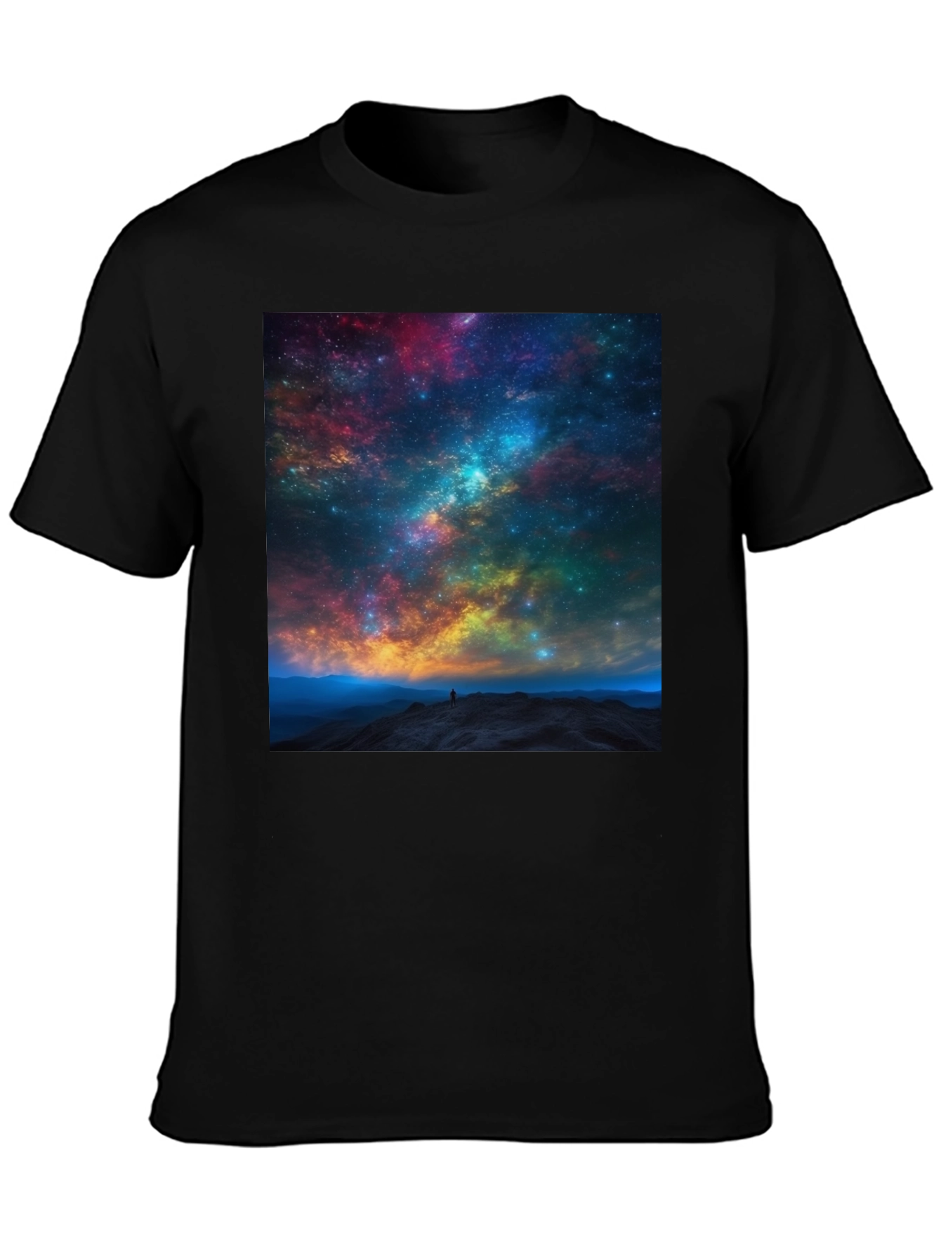Galaxy Print Black T-Shirt