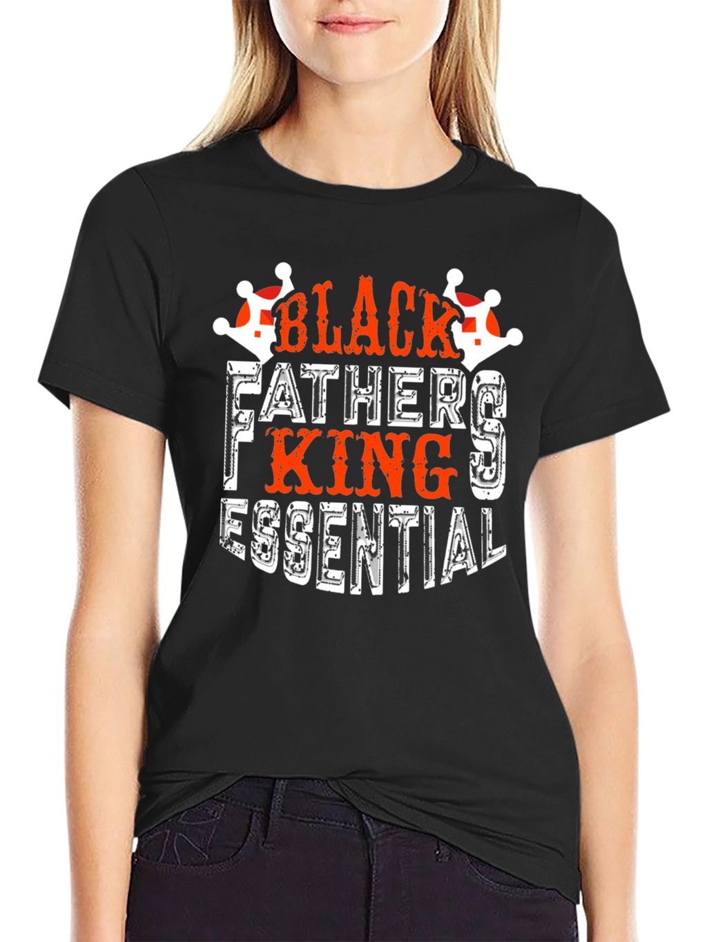 Black Father King Essential Graphic Tee