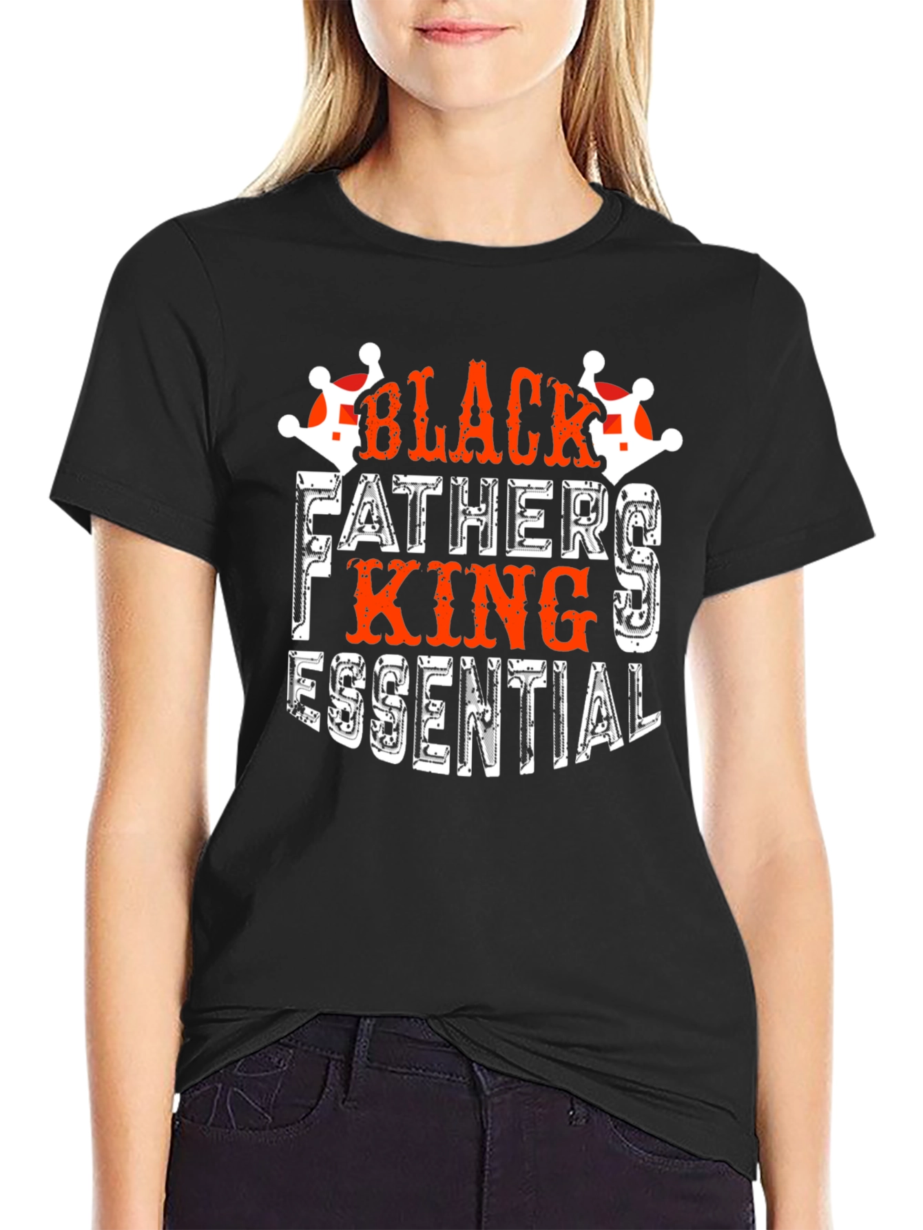 Black Father King Essential Graphic Tee
