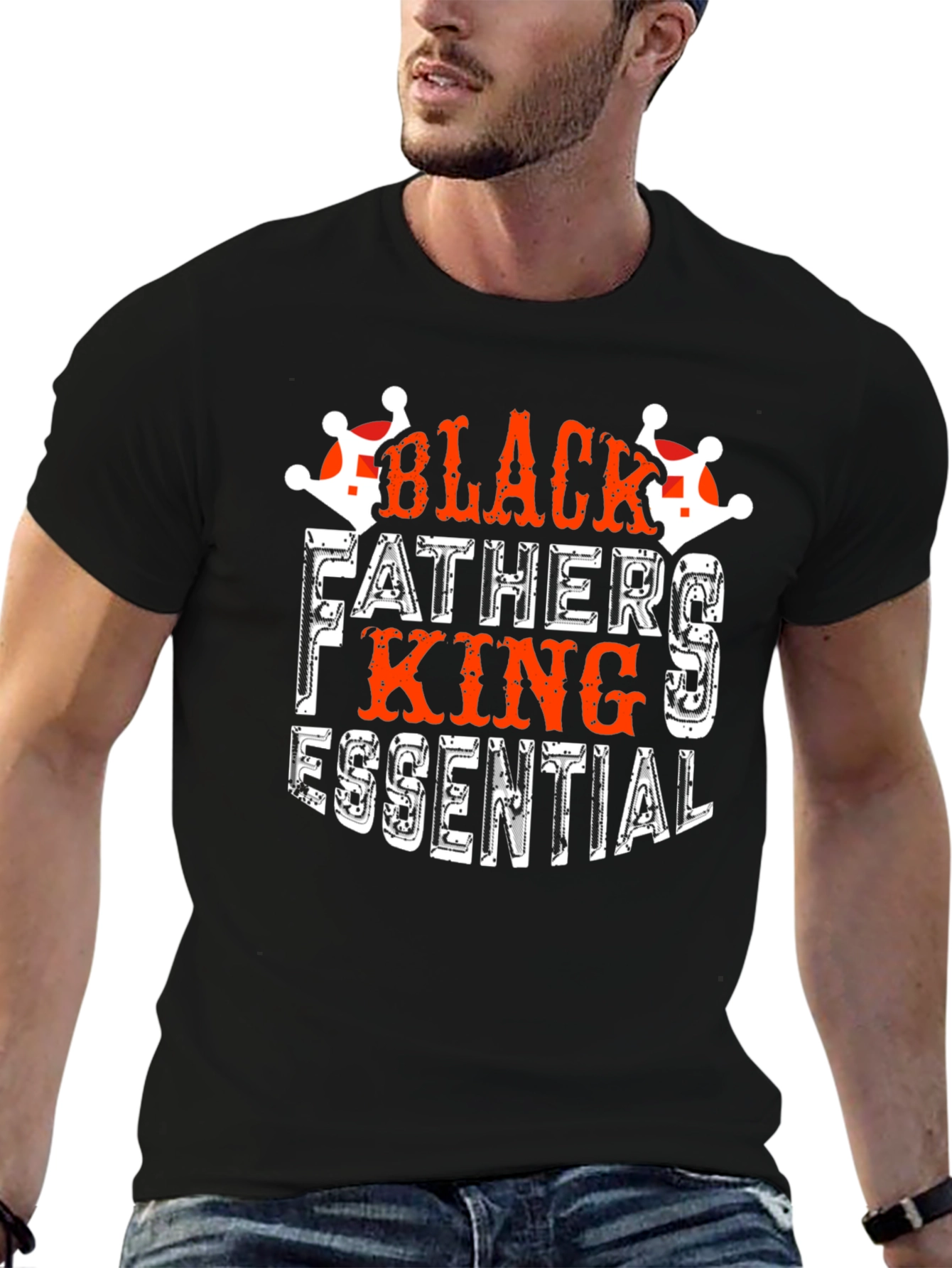 Black Father King Essential Graphic Tee