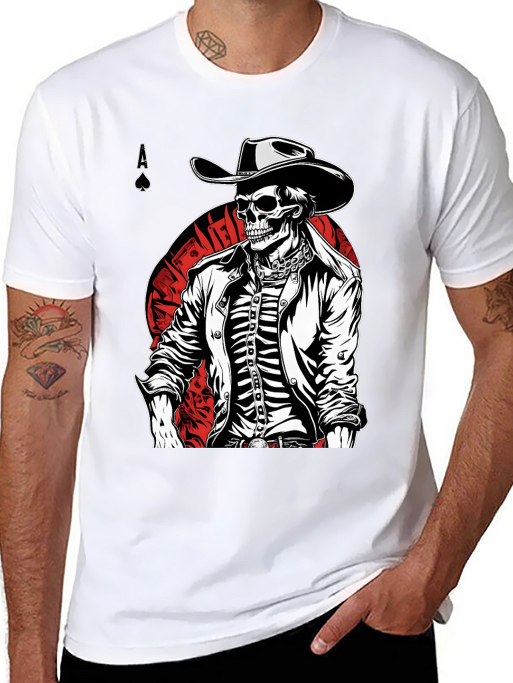 Skeleton Cowboy T-Shirt - Ace of Spades Tee