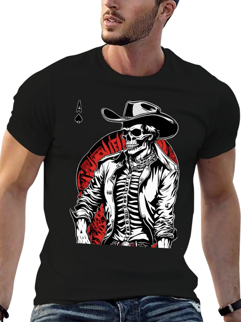 Skeleton Cowboy T-Shirt - Ace of Spades Tee