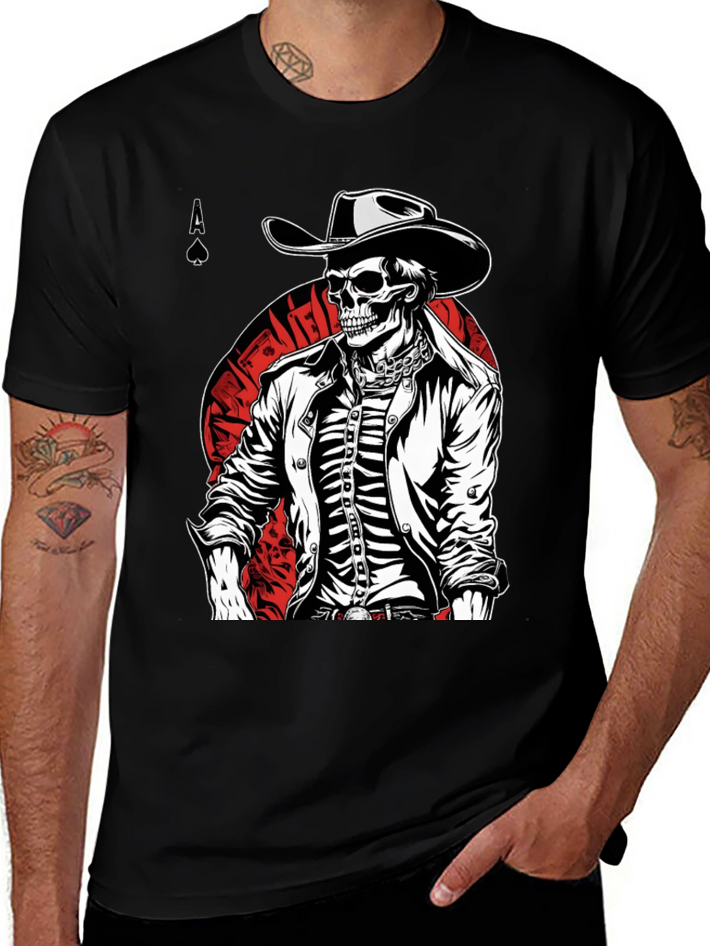 Skeleton Cowboy T-Shirt - Ace of Spades Tee