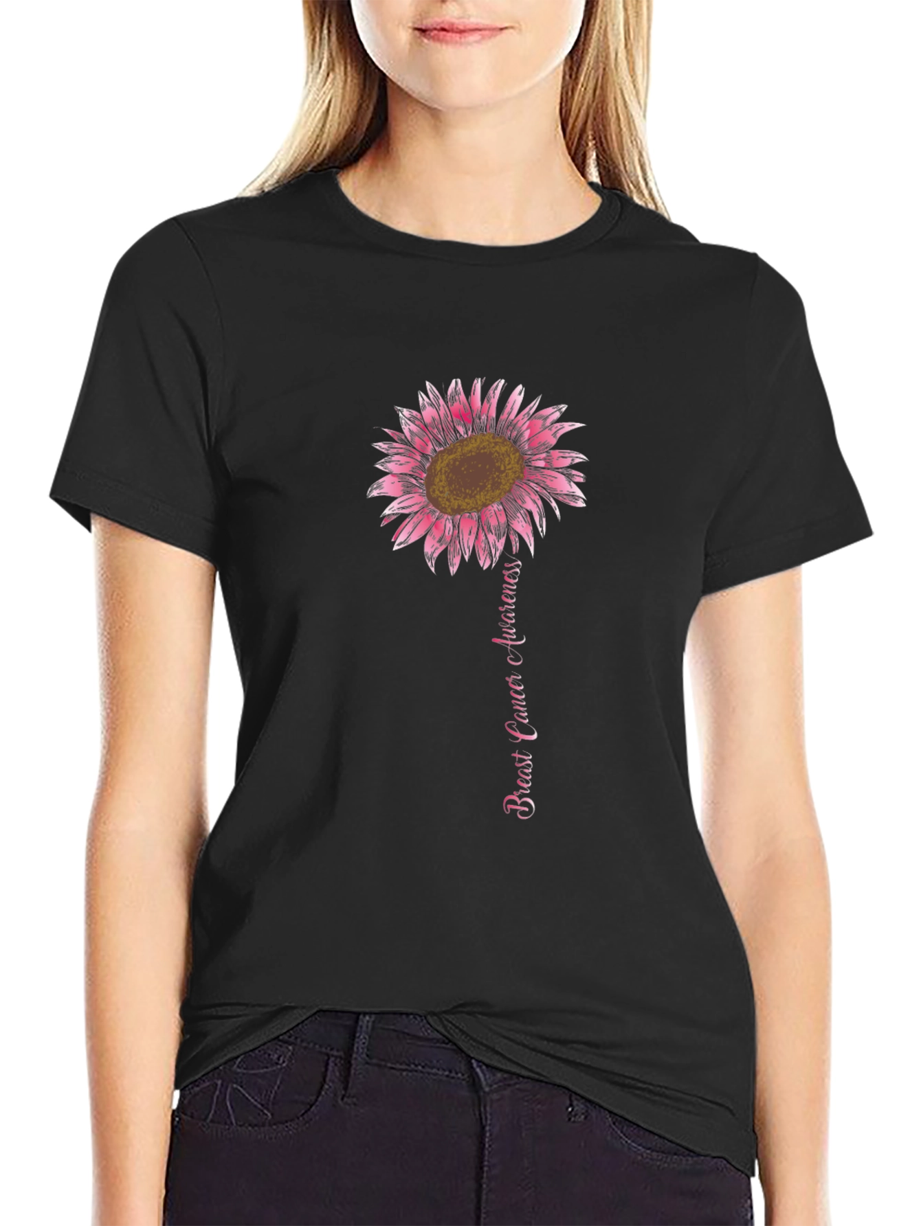 Breast Cancer Awareness Sunflower T-Shirt