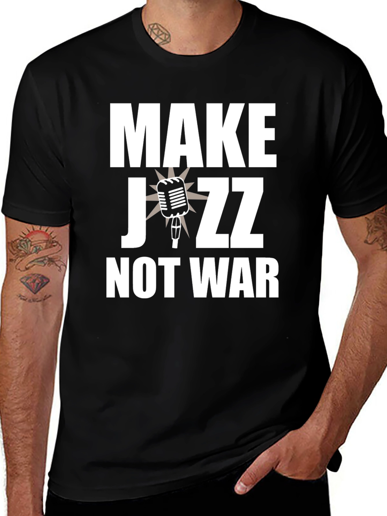 Make Jazz Not War T-Shirt - Music Lover Peace Tee