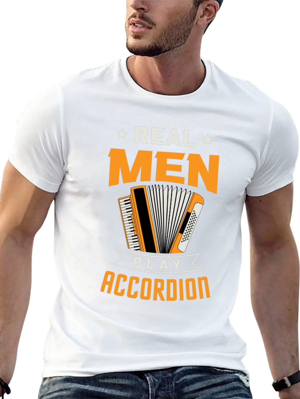 Real Men Play Accordion Funny T-Shirt