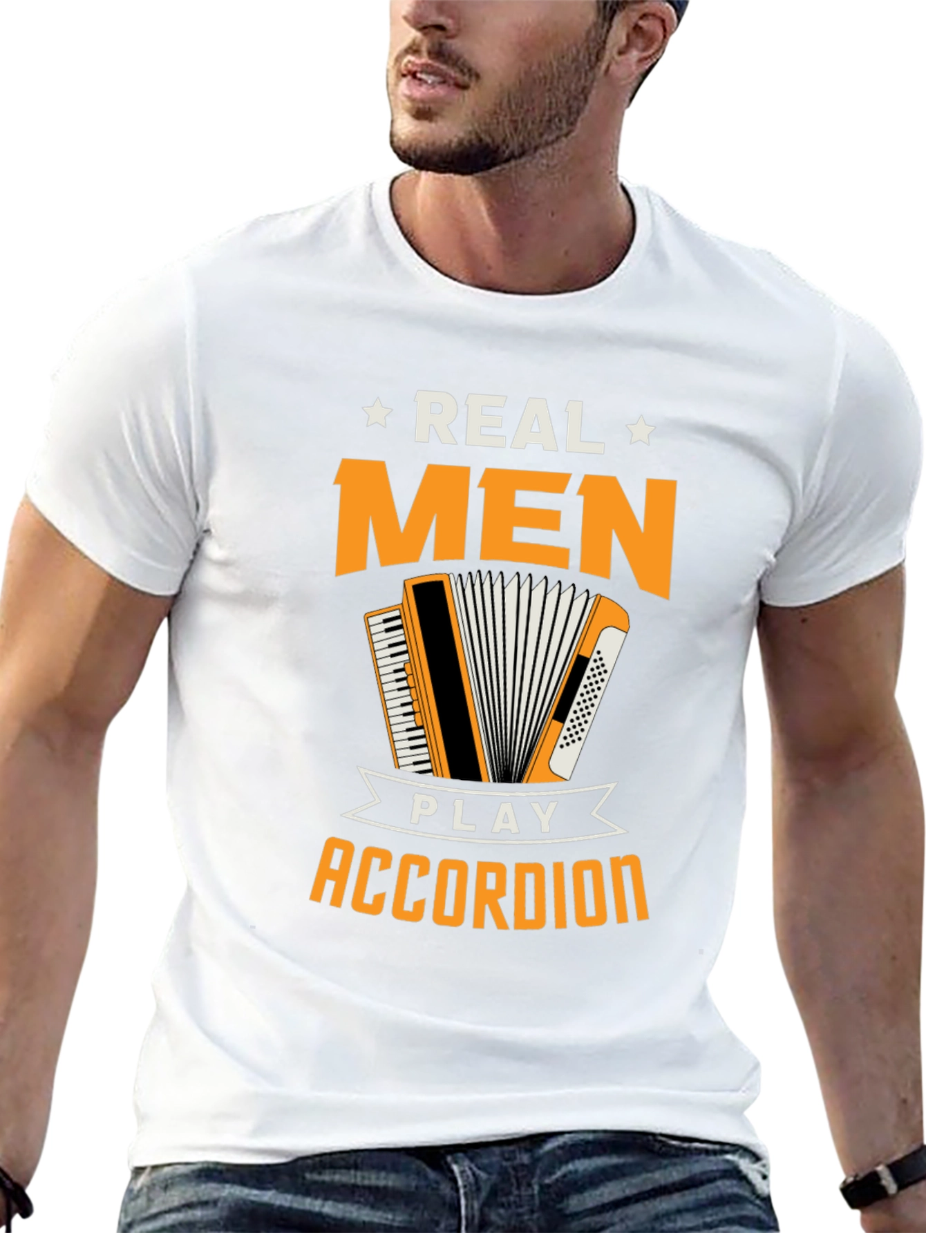 Real Men Play Accordion Funny T-Shirt