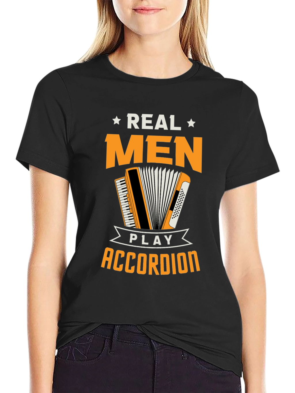 Real Men Play Accordion Funny T-Shirt