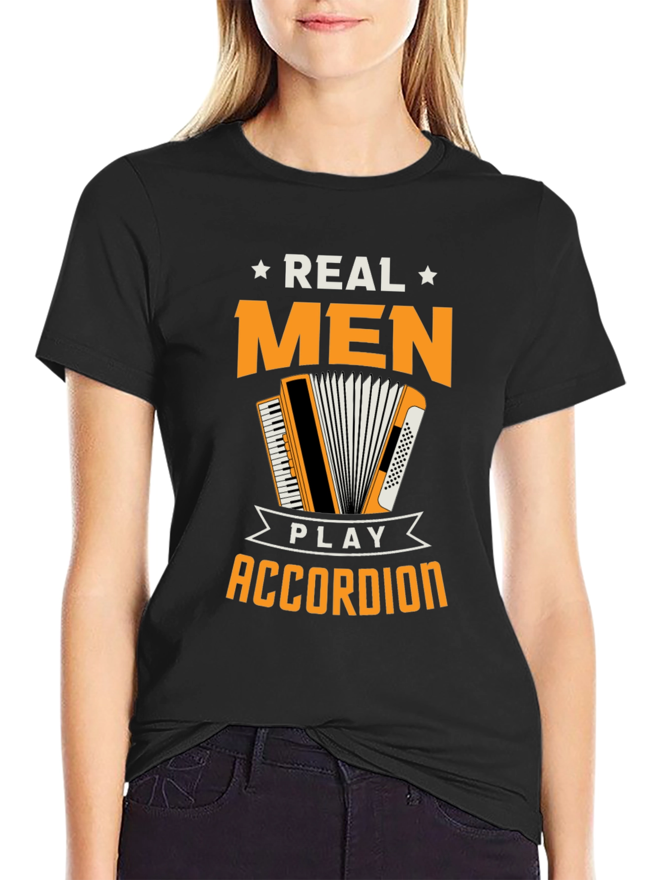 Real Men Play Accordion Funny T-Shirt