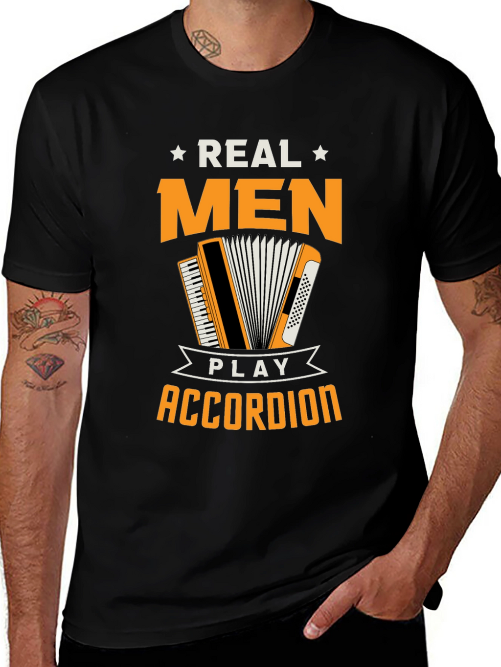 Real Men Play Accordion Funny T-Shirt