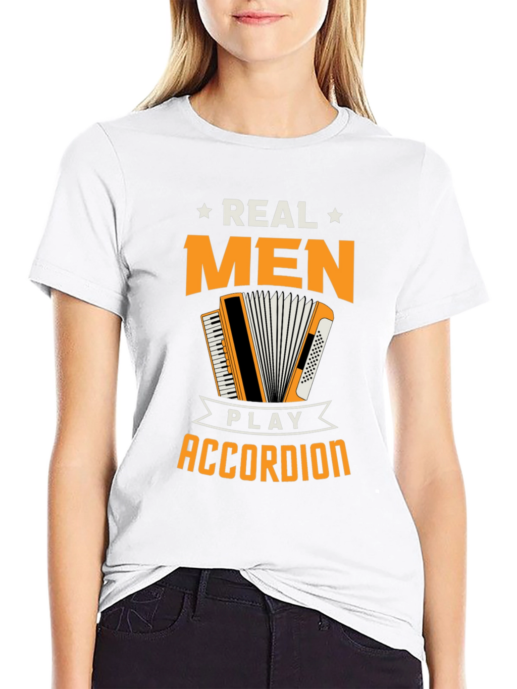 Real Men Play Accordion Funny T-Shirt