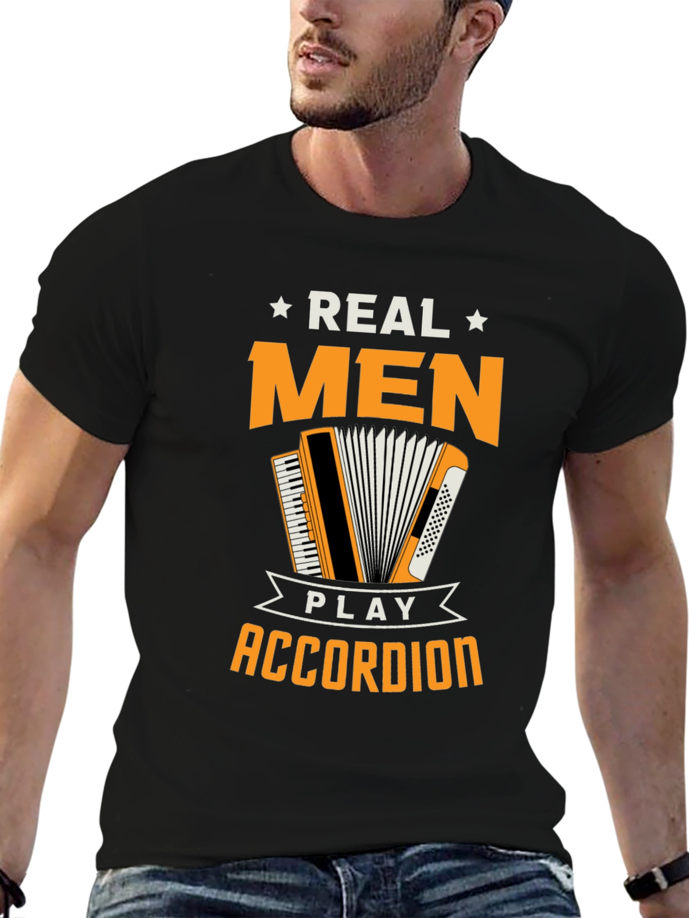 Real Men Play Accordion Funny T-Shirt