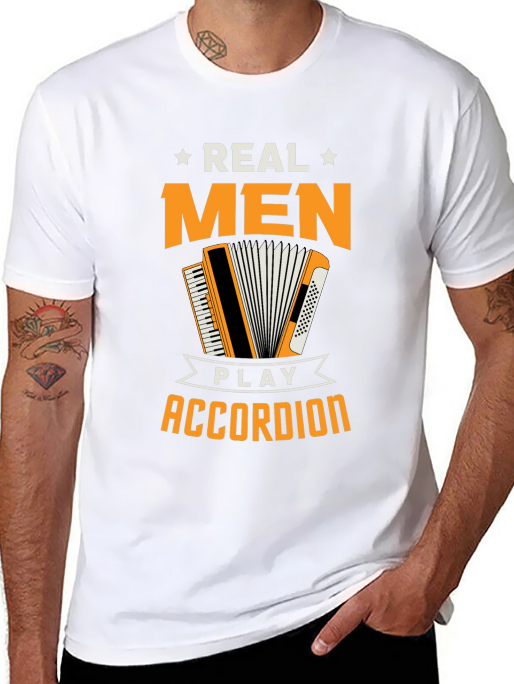 Real Men Play Accordion Funny T-Shirt