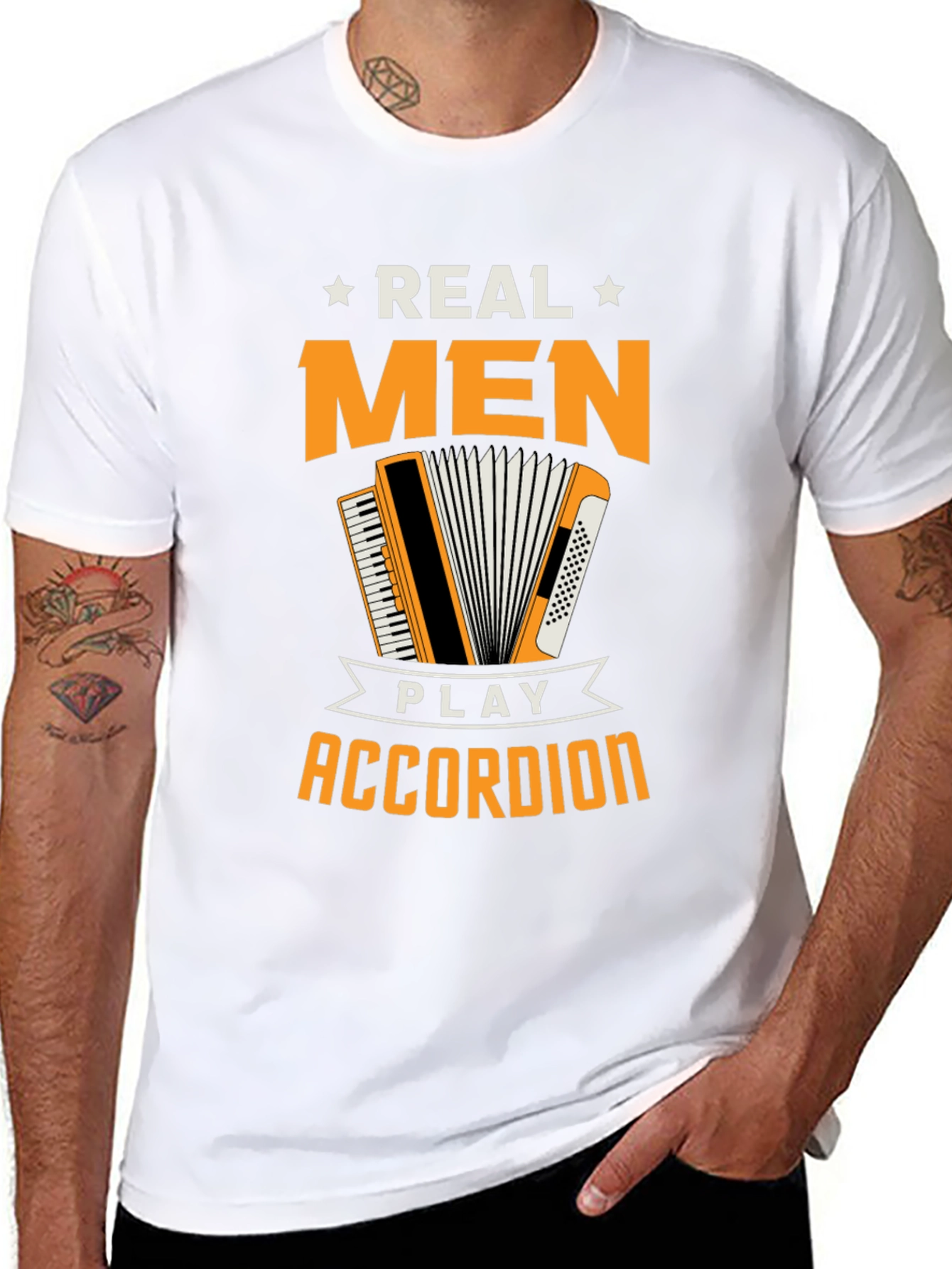 Real Men Play Accordion Funny T-Shirt