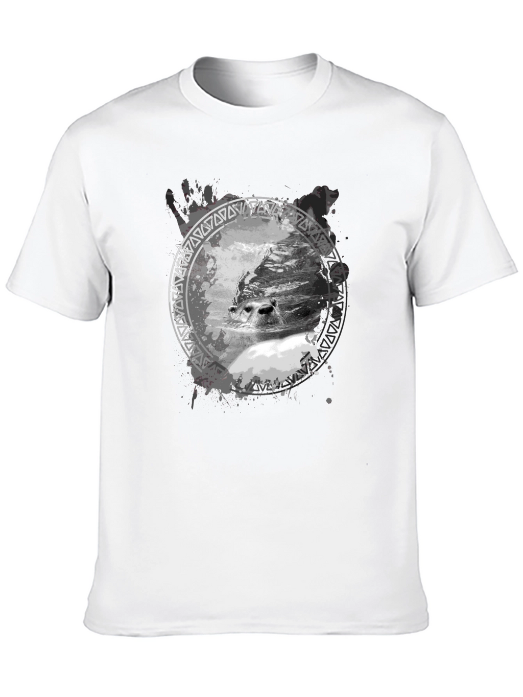 Seal Graphic Print Black T-Shirt